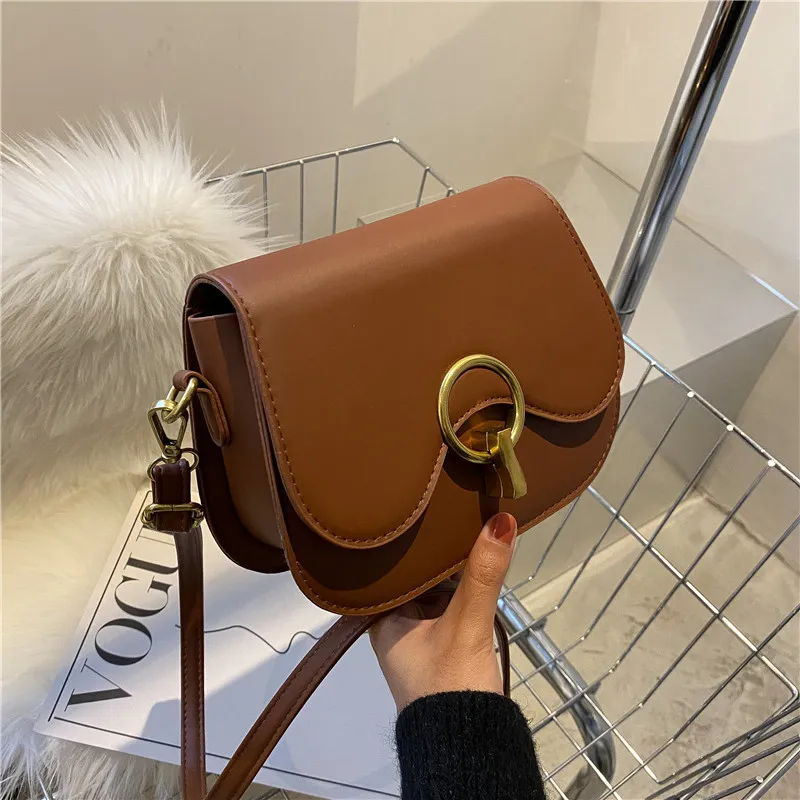 Vegan Leather Classic Flap Front Saddle Bag 2