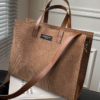 Corduroy Tote Bag with Shoulder Strap 1