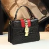 Genuine Leather Chic Golden Accent Flap Bag 1