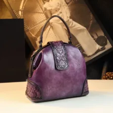 Genuine Leather Vintage Beauty Bucket Bag 3