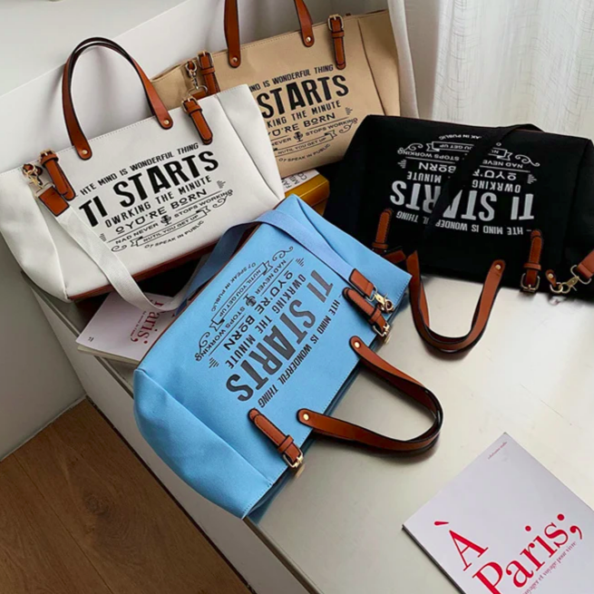 Canvas Scramble of Words Tote 4