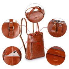 Genuine Leather Multifunction Tote Backpack 4