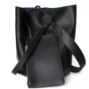 Genuine Leather Bucket Bag with Wrislet 4