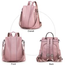 Genuine Soft Leather Antitheft Backpack 2