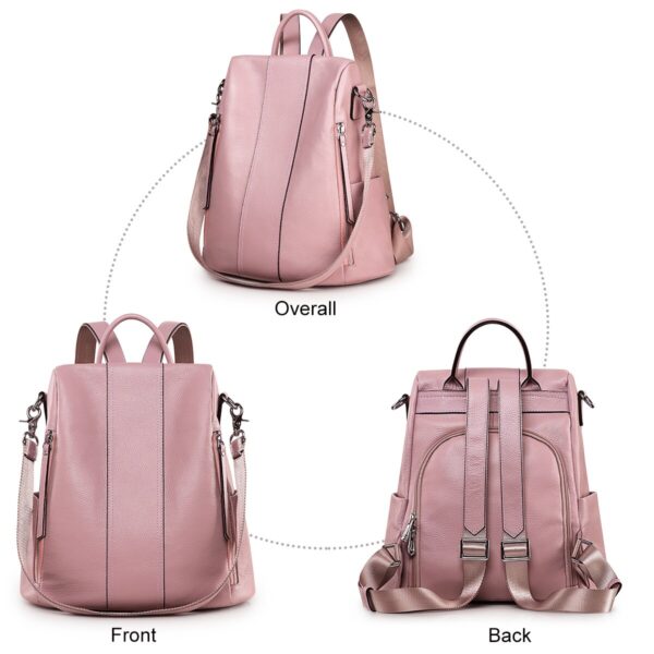 Genuine Soft Leather Antitheft Backpack 2