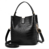 Vegan Leather Croc-Effect Bucket Bag