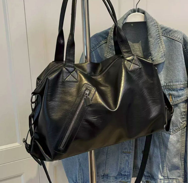 Vegan Leather Overnighter Tote 1