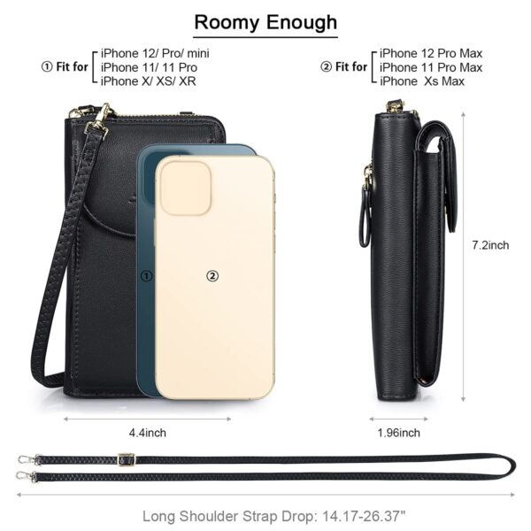 Vegan Leather RFID Blocking Crossbody Cell Phone Pouch & Wallet 6