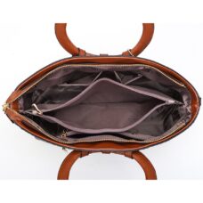 Crocodile Embossed Leather Tote Handbag 2
