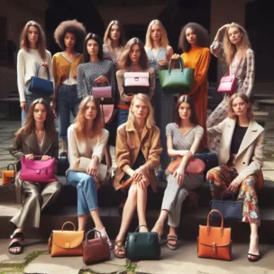 Models with Stylish handbags
