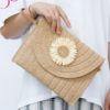 Straw Vibrant Knit Envelope Bag 2