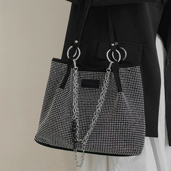 Vegan Leather Sparkle Polka-Dot Tote 5