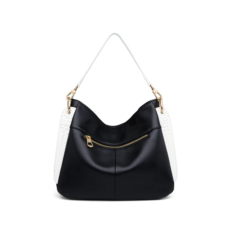 Genuine Leather Two-Shade Hobo 4