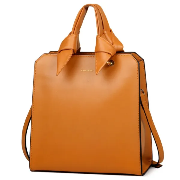 Genuine Leather Bow Beauty Tote 9