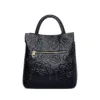 Genuine Leather Blossom Embossed Tote 4
