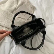 Vegan Leather Diamond Quilted Top-Handle Bag 6