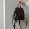 Vegan Leather Vintage Drawstring Backpack 4