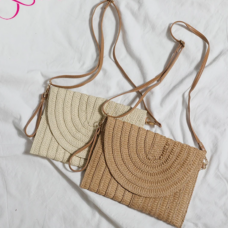 Straw Vibrant Knit Envelope Bag 3