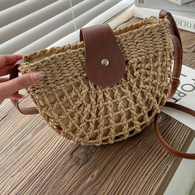 Straw Weave Eco-Chic Sling Bag 5