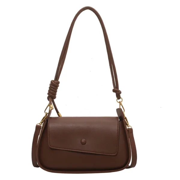 Vegan Leather Chic Stride Knot-Accent Flap Bag 2