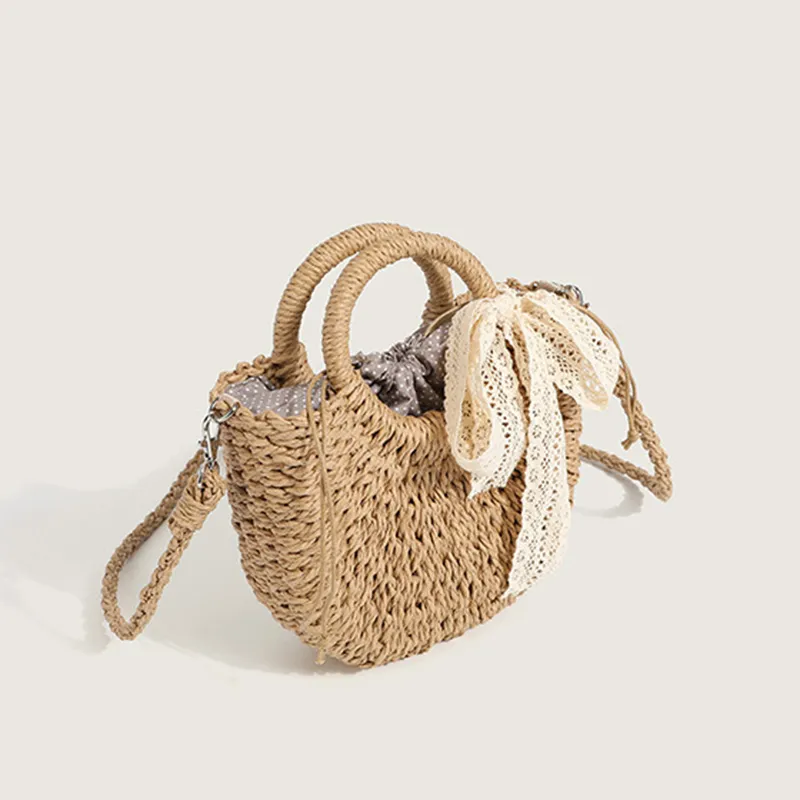 Straw Country Chic Knitted Bucket Handbag 3