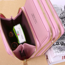 Vegan Leather Cellphone Pouch & Wallet Sling Bag 5