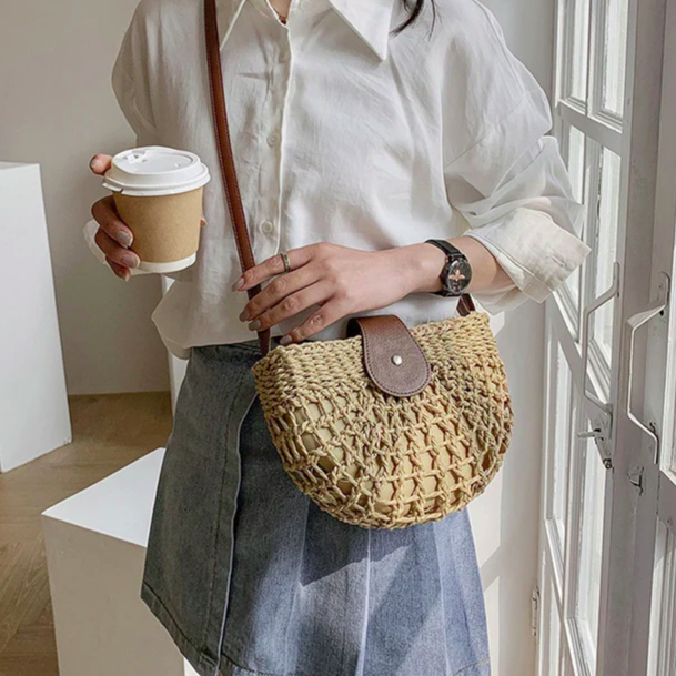 Straw Weave Eco-Chic Sling Bag 4