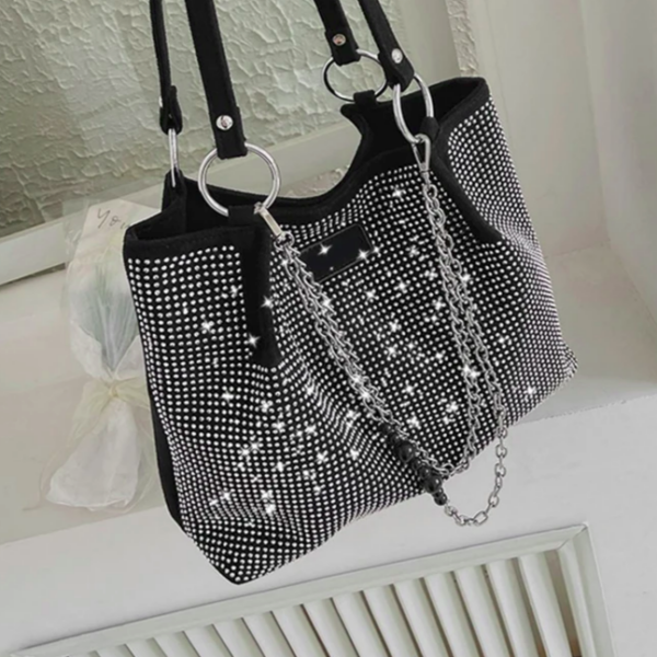 Vegan Leather Sparkle Polka-Dot Tote 3