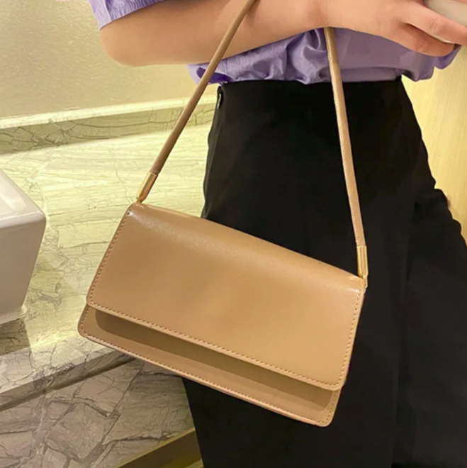 Vegan Leather Sleek Essential Flap Handbag 5