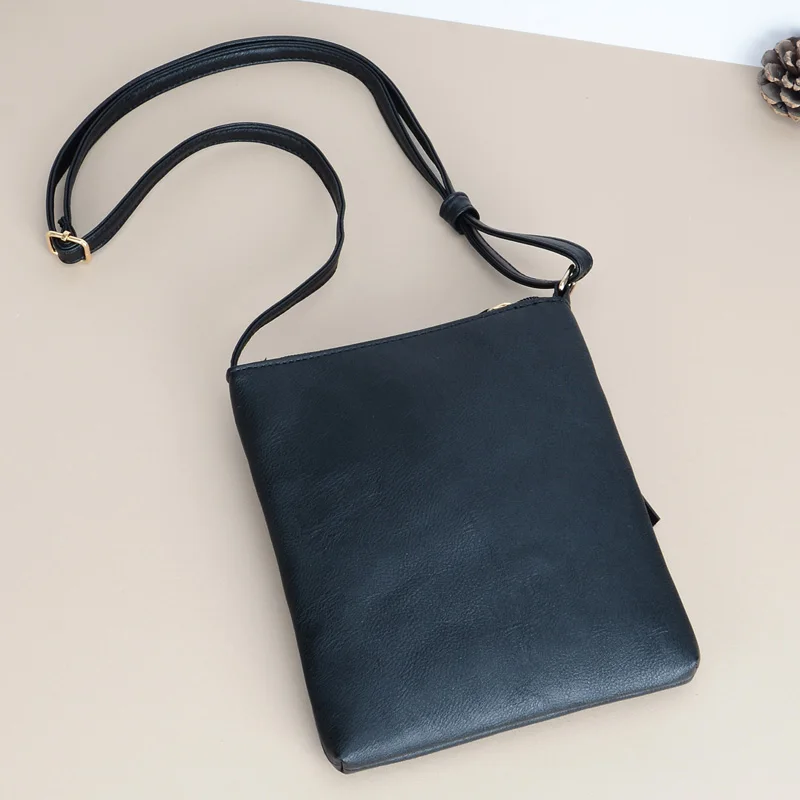 Vegan Leather Bohemian Tassel Zip Sling Bag 3