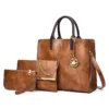Vegan Leather 3 in 1 Top-Handle Tote Bag 2