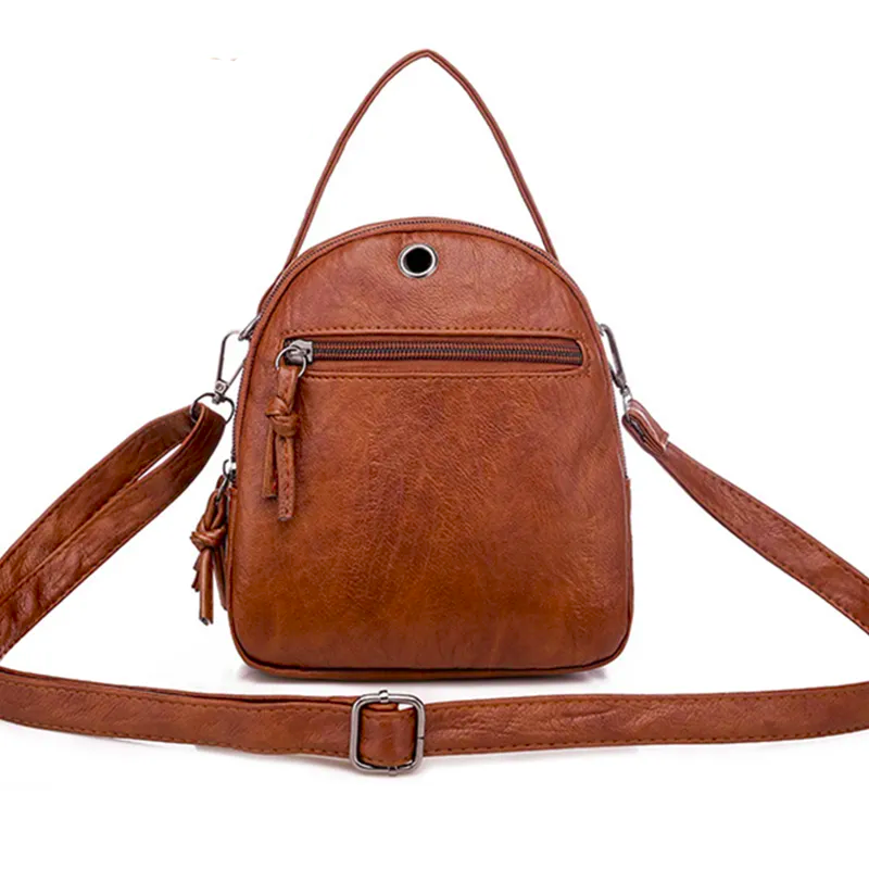 Vegan Leather Vintage Style Top-Handle Bag 3