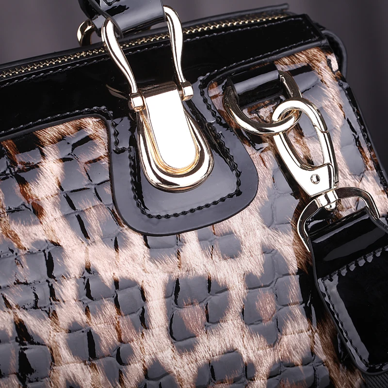 Genuine Leather Glossy Leopard Doctor Bag 2