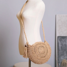 Straw Handcrafted Spiral Sling Bag 4