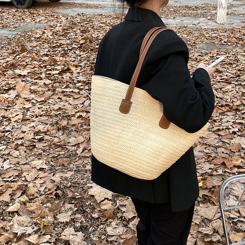 Woven Straw Detail Tote 2