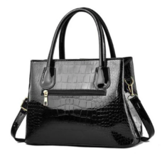 Vegan Leather Glossy Gator Skin Embossed Tote 3