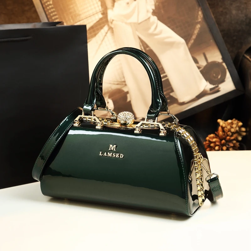 Genuine Leather Gilded Glamour Frame Bag 3