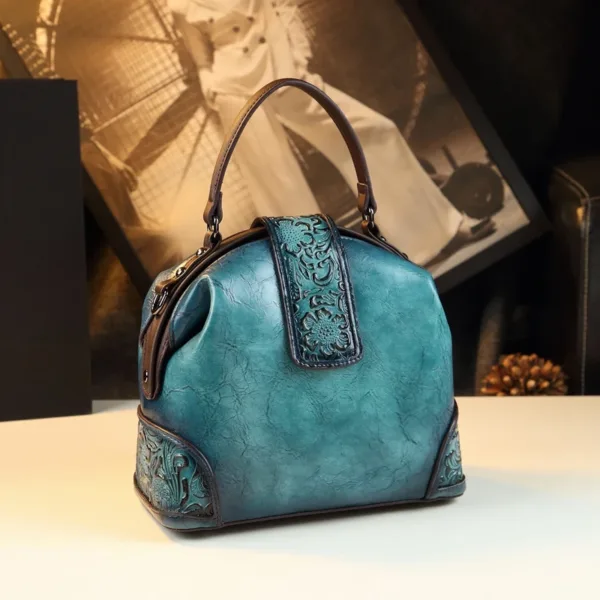 Genuine Leather Vintage Beauty Bucket Bag 2