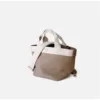 Genuine Leather Two Tone Bucket Tote 4