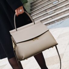 Leather Tote Bag with Crossbody Strap 1