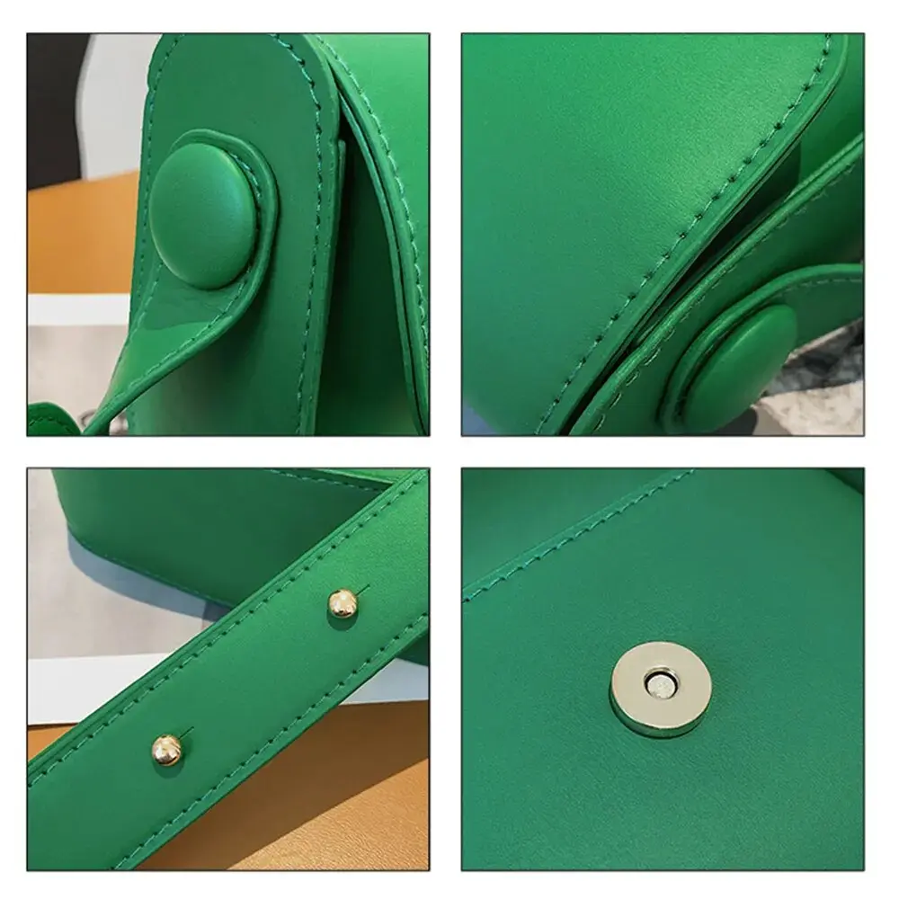 Tempered Vegan Leather Flap Bag with Hasp Closure 5