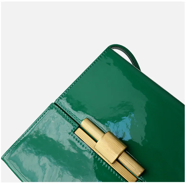 Genuine Leather Glossy Elegance Flap Bag 4