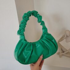 Crimped Vegan Leather Cloud Shoulder Bag 9