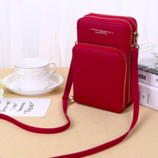 Vegan Leather Cellphone Pouch & Wallet Sling Bag 4