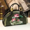 Genuine Leather Petal Bloom Top Handle Bag 3