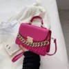 Vegan Leather Stylish Chain Flap Bag 1