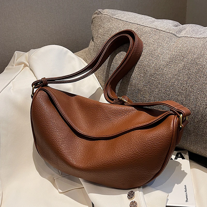 Vegan Leather Rustic Curve Hobo 1