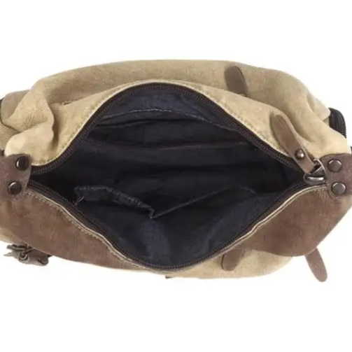 Canvas & Genuine Leather Commuter Hobo 5
