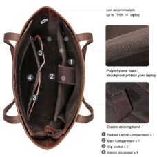 Large Genuine Hand-Rubbed Leather Tote Bag 2