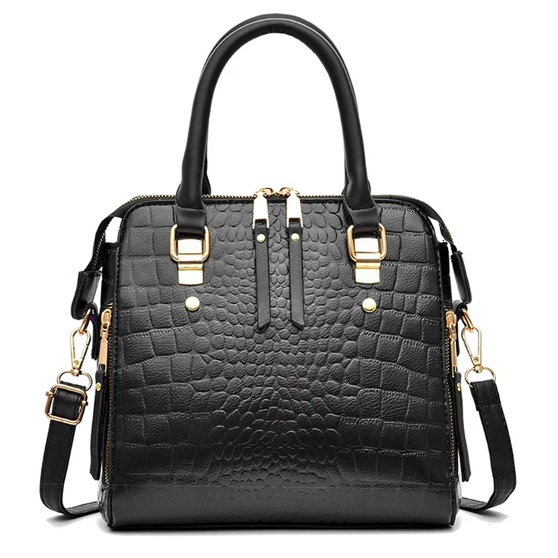 Vegan Leather Crocodile Pattern Tote 2